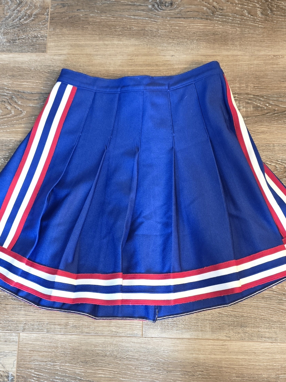 Vintage Team Mates Blue White and Red Stripes Cheerleader Skirt Size 32/39/17